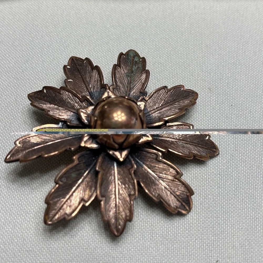Mid Century Copper Flower Brooch Bell Trading Post Southwest